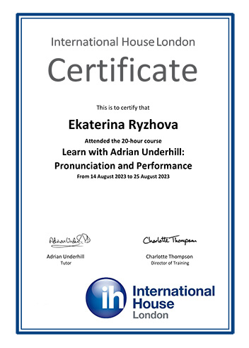 IH London Certificate 2023